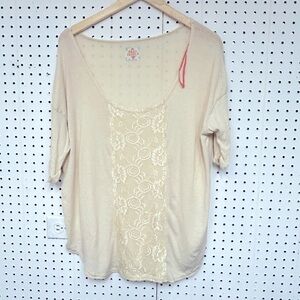 Free People Front Lace Ivory Top